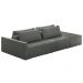 Sofá Ilha Modulado Milos 232cm Puff Lateral Linho Cinza Escuro G33 - Gran Belo