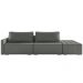 Sofá Ilha Modulado Milos 232cm Puff Lateral Linho Cinza Escuro G33 - Gran Belo
