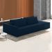 Sofá Ilha Modulado Milos 232cm Puff Lateral Veludo Azul Marinho G33 - Gran Belo