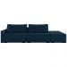 Sofá Ilha Modulado Milos 232cm Puff Lateral Veludo Azul Marinho G33 - Gran Belo