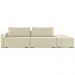 Sofá Ilha Modulado Milos 232cm Puff Lateral Veludo Bege G33 - Gran Belo