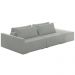 Sofá Ilha Modulado Milos 232cm Puff Lateral Veludo Cinza G33 - Gran Belo