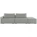 Sofá Ilha Modulado Milos 232cm Puff Lateral Veludo Cinza G33 - Gran Belo