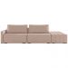Sofá Ilha Modulado Milos 232cm Puff Lateral Veludo Rosê G33 - Gran Belo