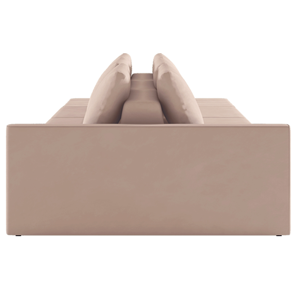 Sofá Ilha Modulado Milos 232cm Puff Lateral Veludo Rosê G33 - Gran Belo
