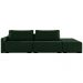 Sofá Ilha Modulado Milos 232cm Puff Lateral Veludo Verde G33 - Gran Belo