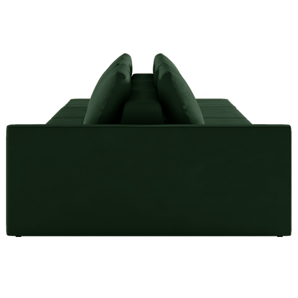 Sofá Ilha Modulado Milos 232cm Puff Lateral Veludo Verde G33 - Gran Belo