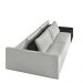 Sofá Ilha Modulado Milos 252cm Puff Lateral Cinza Preto Manchado Linho/PU G33 - Gran Belo