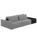 Sofá Ilha Modulado Milos 252cm Puff Lateral Cinza Preto Manchado Veludo/PU G33 - Gran Belo
