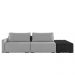 Sofá Ilha Modulado Milos 252cm Puff Lateral Cinza Preto Manchado Veludo/PU G33 - Gran Belo