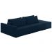 Sofá Ilha Modulado Milos 252cm Puff Lateral Veludo Azul Marinho G33 - Gran Belo