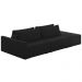 Sofá Ilha Modulado Milos 252cm Puff Lateral Veludo Cinza Escuro G33 - Gran Belo