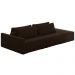 Sofá Ilha Modulado Milos 252cm Puff Lateral Veludo Marrom G33 - Gran Belo