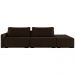 Sofá Ilha Modulado Milos 252cm Puff Lateral Veludo Marrom G33 - Gran Belo