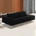Sofá Ilha Modulado Milos 252cm Puff Lateral Veludo Preto G33 - Gran Belo