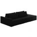 Sofá Ilha Modulado Milos 252cm Puff Lateral Veludo Preto G33 - Gran Belo