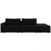 Sofá Ilha Modulado Milos 252cm Puff Lateral Veludo Preto G33 - Gran Belo