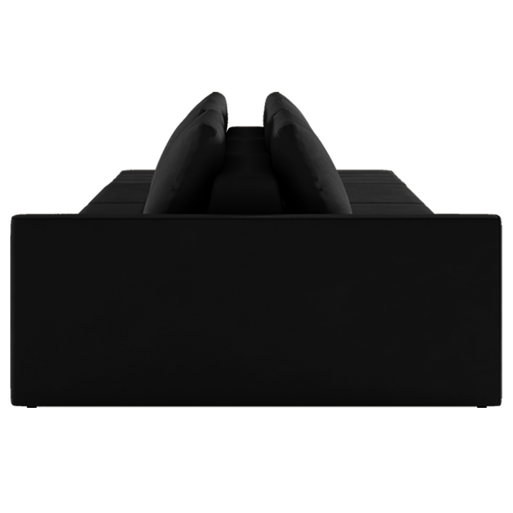 Sofá Ilha Modulado Milos 252cm Puff Lateral Veludo Preto G33 - Gran Belo