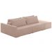 Sofá Ilha Modulado Milos 252cm Puff Lateral Veludo Rosê G33 - Gran Belo