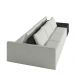 Sofá Ilha Modulado Milos 312cm Puff Lateral Cinza Preto Manchado Linho/PU G33 - Gran Belo