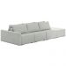 Sofá Ilha Modulado Milos 312cm Puff Lateral Linho Cinza G33 - Gran Belo