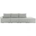 Sofá Ilha Modulado Milos 312cm Puff Lateral Linho Cinza G33 - Gran Belo