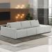 Sofá Ilha Modulado Milos 312cm Puff Lateral Linho Cinza G33 - Gran Belo