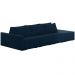Sofá Ilha Modulado Milos 312cm Puff Lateral Veludo Azul Marinho G33 - Gran Belo