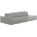 Sofá Ilha Modulado Milos 312cm Puff Lateral Veludo Cinza G33 - Gran Belo