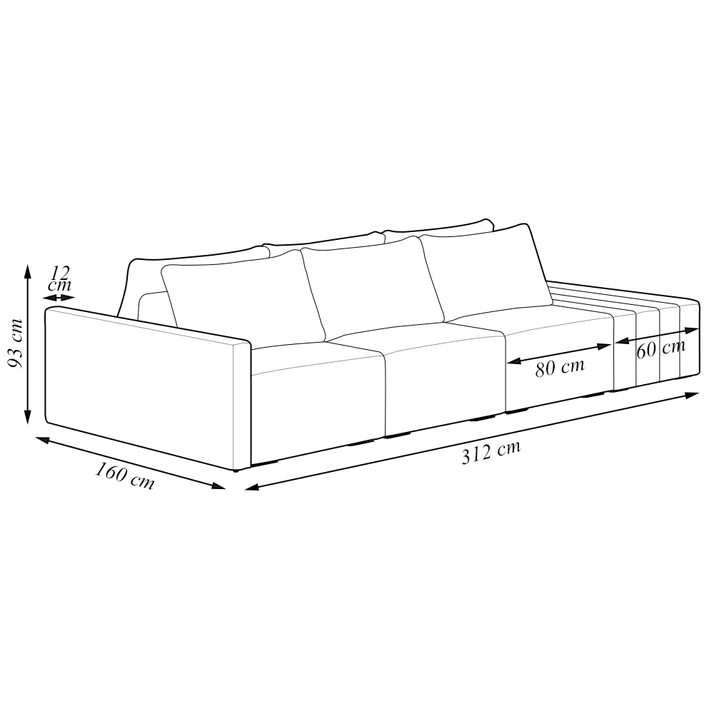 Sofá Ilha Modulado Milos 312cm Puff Lateral Veludo Cinza G33 - Gran Belo