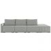 Sofá Ilha Modulado Milos 312cm Puff Lateral Veludo Cinza G33 - Gran Belo