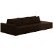 Sofá Ilha Modulado Milos 312cm Puff Lateral Veludo Marrom G33 - Gran Belo