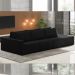Sofá Ilha Modulado Milos 312cm Puff Lateral Veludo Preto G33 - Gran Belo