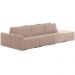 Sofá Ilha Modulado Milos 312cm Puff Lateral Veludo Rosê G33 - Gran Belo