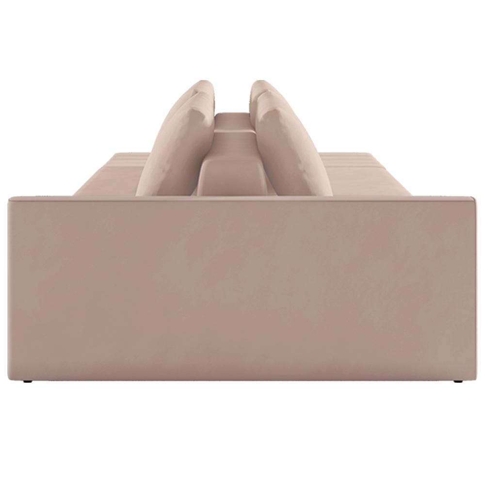 Sofá Ilha Modulado Milos 312cm Puff Lateral Veludo Rosê G33 - Gran Belo