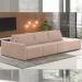 Sofá Ilha Modulado Milos 312cm Puff Lateral Veludo Rosê G33 - Gran Belo