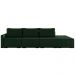 Sofá Ilha Modulado Milos 312cm Puff Lateral Veludo Verde G33 - Gran Belo