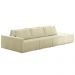Sofá Ilha Modulado Milos 342cm Puff Lateral Bouclê Bege G33 - Gran Belo