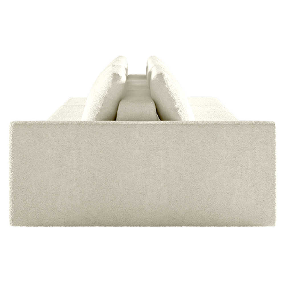 Sofá Ilha Modulado Milos 342cm Puff Lateral Bouclê Bege G33 - Gran Belo