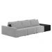 Sofá Ilha Modulado Milos 342cm Puff Lateral Cinza Preto Manchado Veludo/PU G33 - Gran Belo