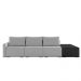 Sofá Ilha Modulado Milos 342cm Puff Lateral Cinza Preto Manchado Veludo/PU G33 - Gran Belo