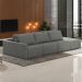 Sofá Ilha Modulado Milos 342cm Puff Lateral Linho Cinza Escuro G33 - Gran Belo