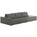 Sofá Ilha Modulado Milos 342cm Puff Lateral Linho Cinza Escuro G33 - Gran Belo