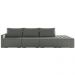 Sofá Ilha Modulado Milos 342cm Puff Lateral Linho Cinza Escuro G33 - Gran Belo