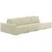 Sofá Ilha Modulado Milos 342cm Puff Lateral Veludo Bege G33 - Gran Belo
