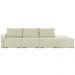 Sofá Ilha Modulado Milos 342cm Puff Lateral Veludo Bege G33 - Gran Belo