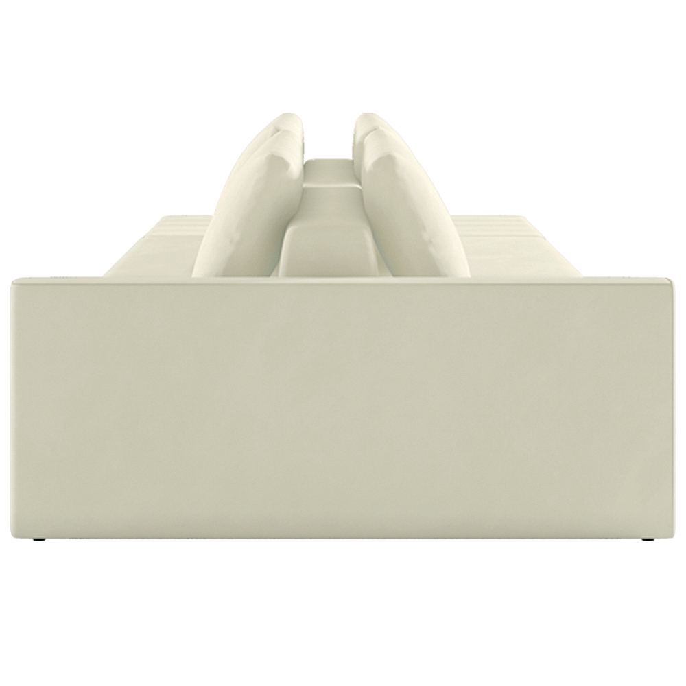 Sofá Ilha Modulado Milos 342cm Puff Lateral Veludo Bege G33 - Gran Belo