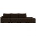 Sofá Ilha Modulado Milos 342cm Puff Lateral Veludo Marrom G33 - Gran Belo