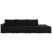 Sofá Ilha Modulado Milos 342cm Puff Lateral Veludo Preto G33 - Gran Belo