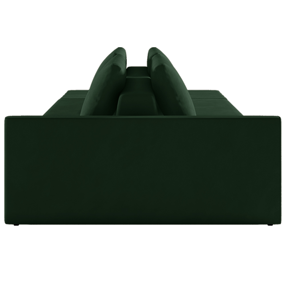 Sofá Ilha Modulado Milos 342cm Puff Lateral Veludo Verde G33 - Gran Belo